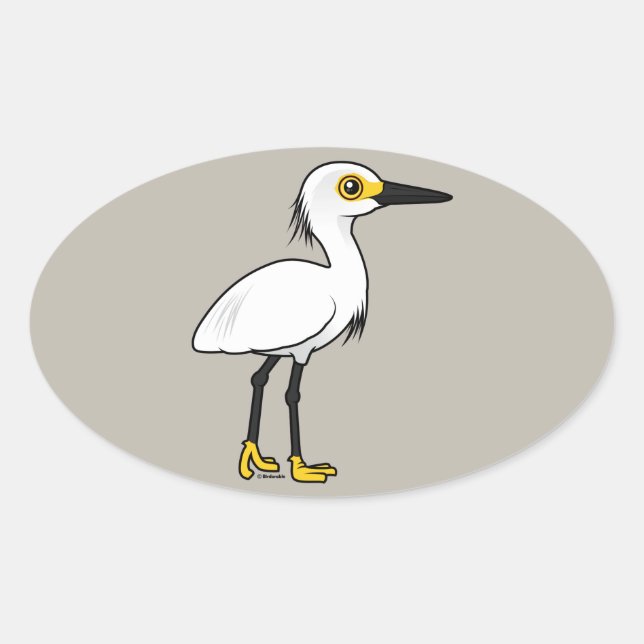 Sticker Ovale Aiguille neigeuse Birdorable (Devant)