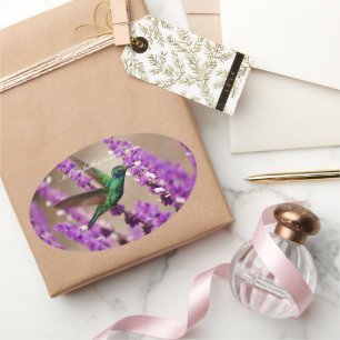 Sticker Ovale Ailes de foi qui éclatent des oreilles de violet C