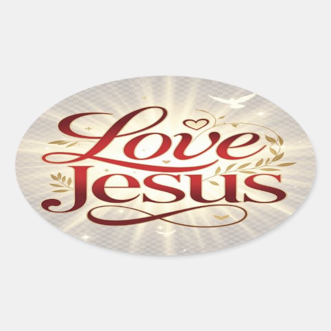 Sticker Ovale Aime Jésus (Devant)