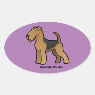 Sticker Ovale airedale terrier