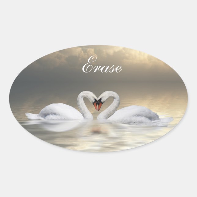 Sticker Ovale Ajouter vos swaps de texte (Devant)