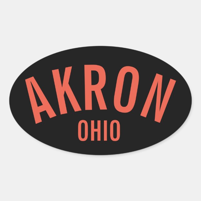 Sticker Ovale Akron, Ohio (Devant)
