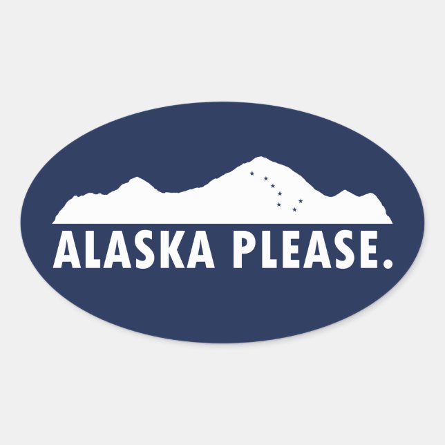 Sticker Ovale Alaska S'il vous plaît (Devant)