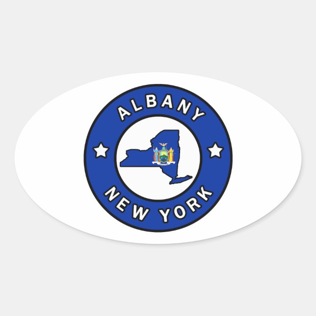 Sticker Ovale Albany New York (Devant)