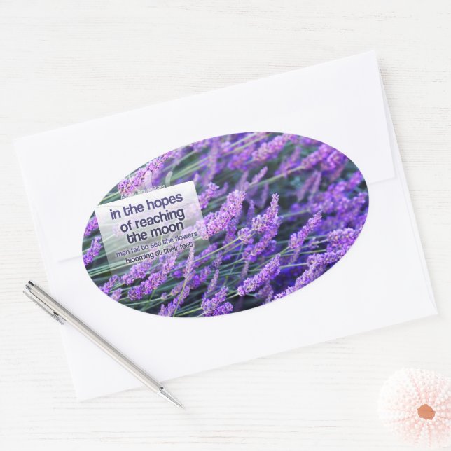Sticker Ovale Albert Schweitzer Citation Inspirationnelle "Fleur (Enveloppe)
