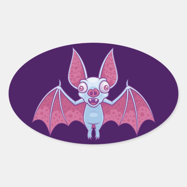 Sticker Ovale Albino Vampire Bat (Devant)