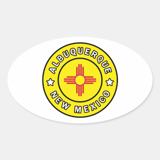 Sticker Ovale Albuquerque Nouveau-Mexique (Devant)