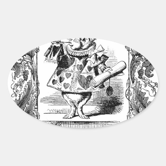 Sticker Ovale Alice au pays des merveilles Corne de lapin Frame  (Devant)
