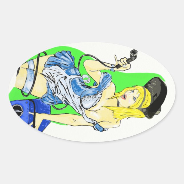 Sticker Ovale Alice dans le pays des merveilles (Devant)