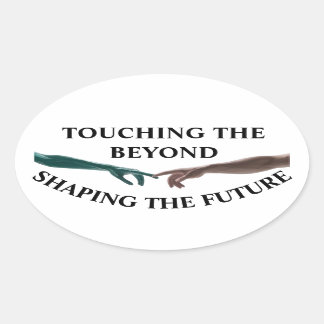 Sticker Ovale Alien et humain