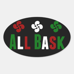 Sticker Ovale All Bask avec la coix