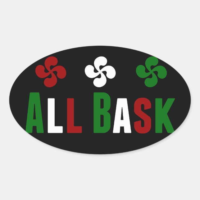 Sticker Ovale All Bask avec la coix (Devant)