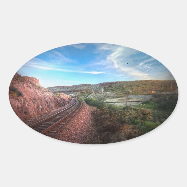 Sticker Ovale Aller en Californie (Devant)