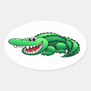 Sticker Ovale Alligator de bande dessinée