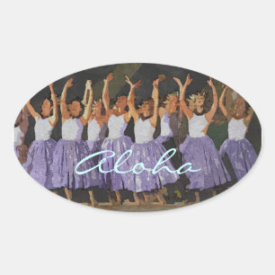 Sticker Ovale Aloha danse polynésienne