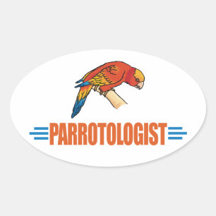 Sticker Ovale Amateur de perroquet humoristique