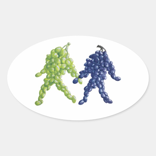 Sticker Ovale Amis du raisin (Devant)