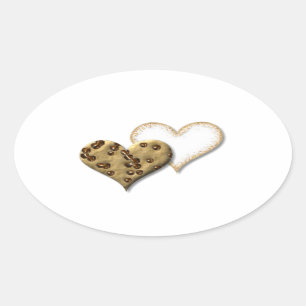 Sticker Ovale Amour doux de biscuit