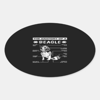 Sticker Ovale Anatomy Beagle