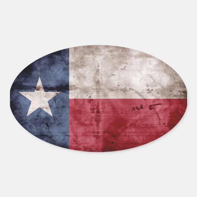 Sticker Ovale Ancien drapeau du Texas (Devant)