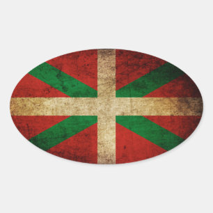 Sticker Ovale Ancienne Ikurriña