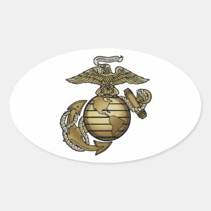 Sticker Ovale Ancre Eagle Globe