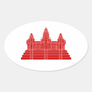 Sticker Ovale Angkor Vat Ver.2.0. Temple khmer