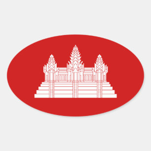 Sticker Ovale Angkor Vat Ver.2.0. Temple khmer