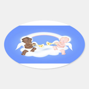 Sticker Ovale Angles sur le nuage