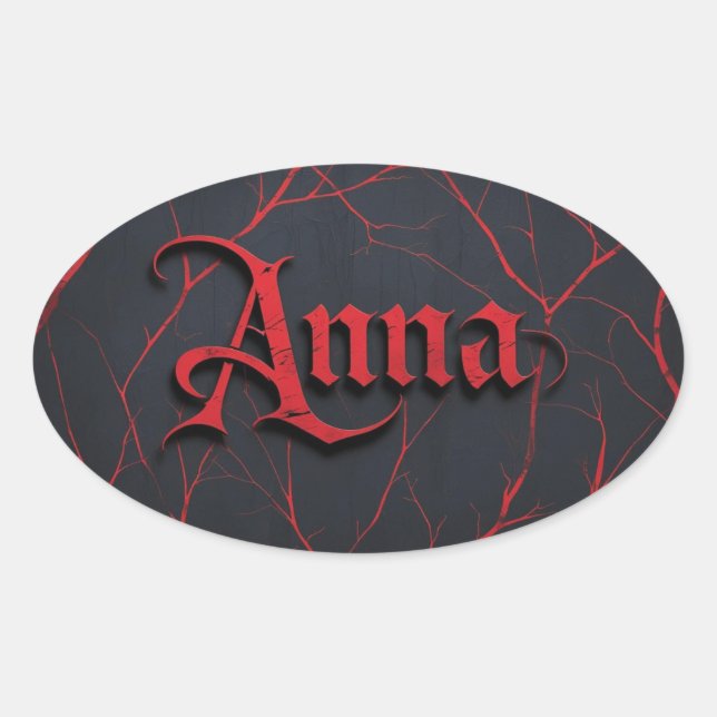 Sticker Ovale Anna en gothique (Devant)