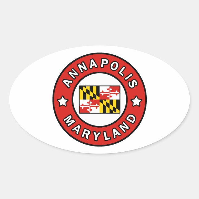 Sticker Ovale Annapolis Maryland (Devant)