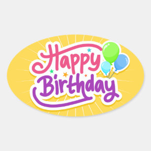 STICKER OVALE ANNIVERSAIRE