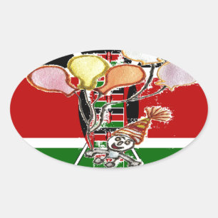 Sticker Ovale anniversaire du Kenya