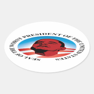 Sticker Ovale Anti Obama - le plus mauvais président
