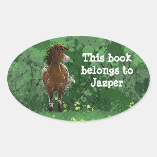 Sticker Ovale Appaloosa Peint Pony
