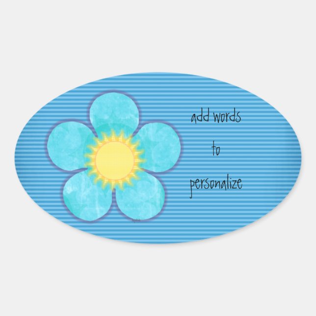 Sticker Ovale Aqua Sunshine Oval (Devant)