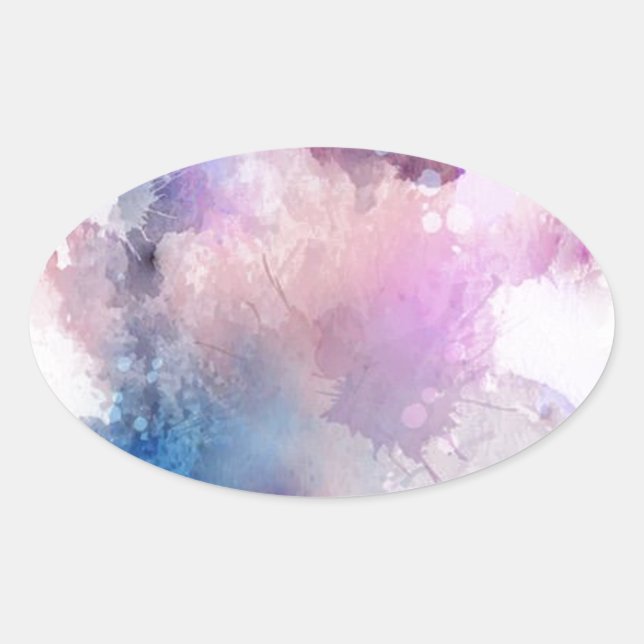 Sticker Ovale Aquarelle (Devant)