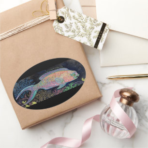 Sticker Ovale Aquarelle