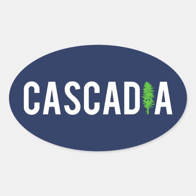 Sticker Ovale Arbre de Cascadia (Devant)