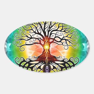 Sticker Ovale Arbre De Vie