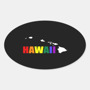 Sticker Ovale Arc-en-ciel hawaïen 3