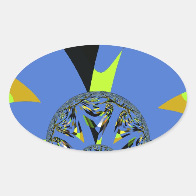 Sticker Ovale Arches cool avec sphères fractales Art Design (Devant)