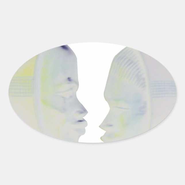 Sticker Ovale Architecture africaine Hakuna Matata (Devant)