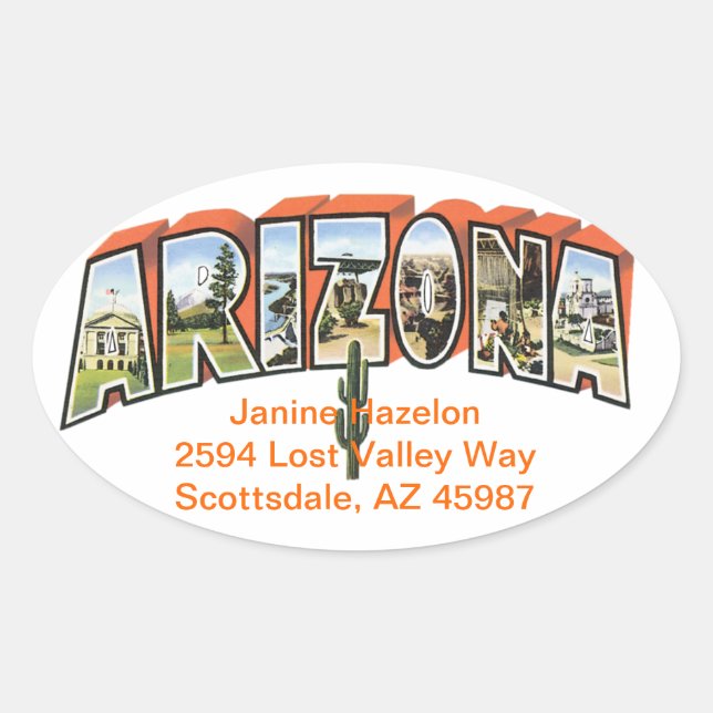 Sticker Ovale Arizona (Devant)
