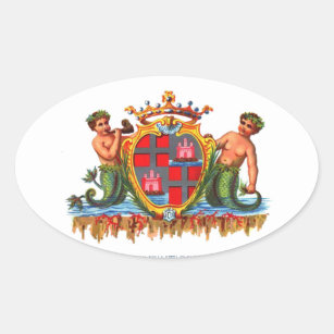Sticker Ovale Armoiries de Cagliari, Sardaigne