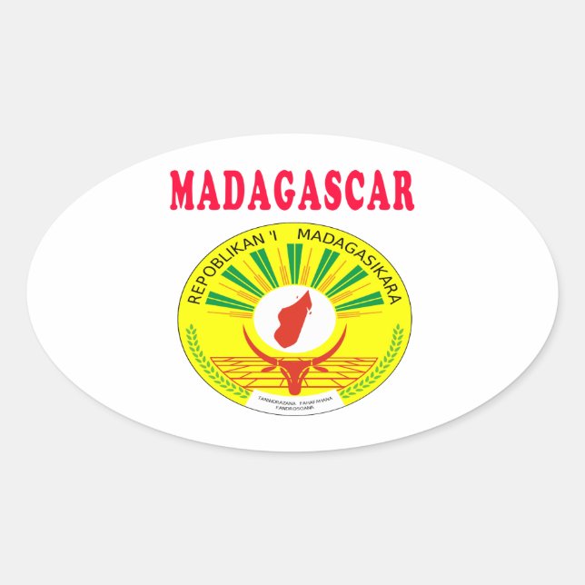 Sticker Ovale Armoiries De Madagascar (Devant)