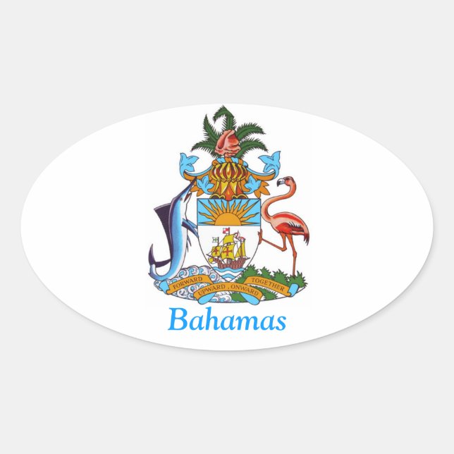 Sticker Ovale Armoiries des Bahamas (Devant)