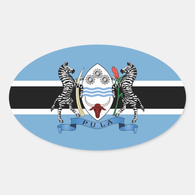Sticker Ovale Armoiries du Botswana (Devant)