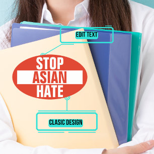 Sticker Ovale Arrêter la haine asiatique