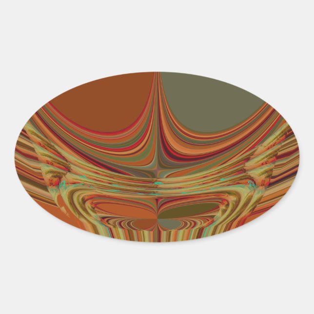 Sticker Ovale Art contemporain africain Terre (Devant)